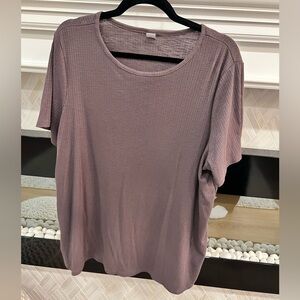 Old Navy Luxe Ribbed Short Sleeve Top Wild Currant Purple XL Tall